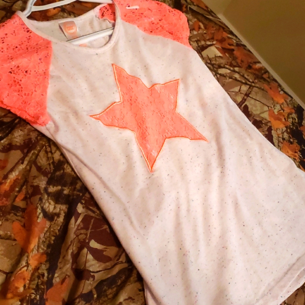 Orange and white splatter of color t-shirt